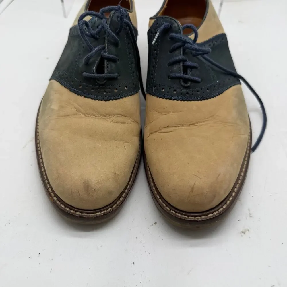 Peter Huber Oxford Dress Shoes Men’s 9 Leather Brazil Cream Blue